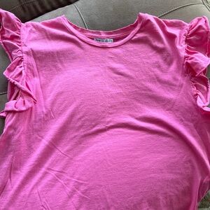Zara pink ruffled tshirt